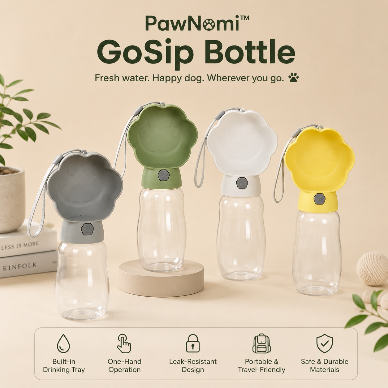PawNomi™ GoSip Bottle – Portable Dog Water Bottle