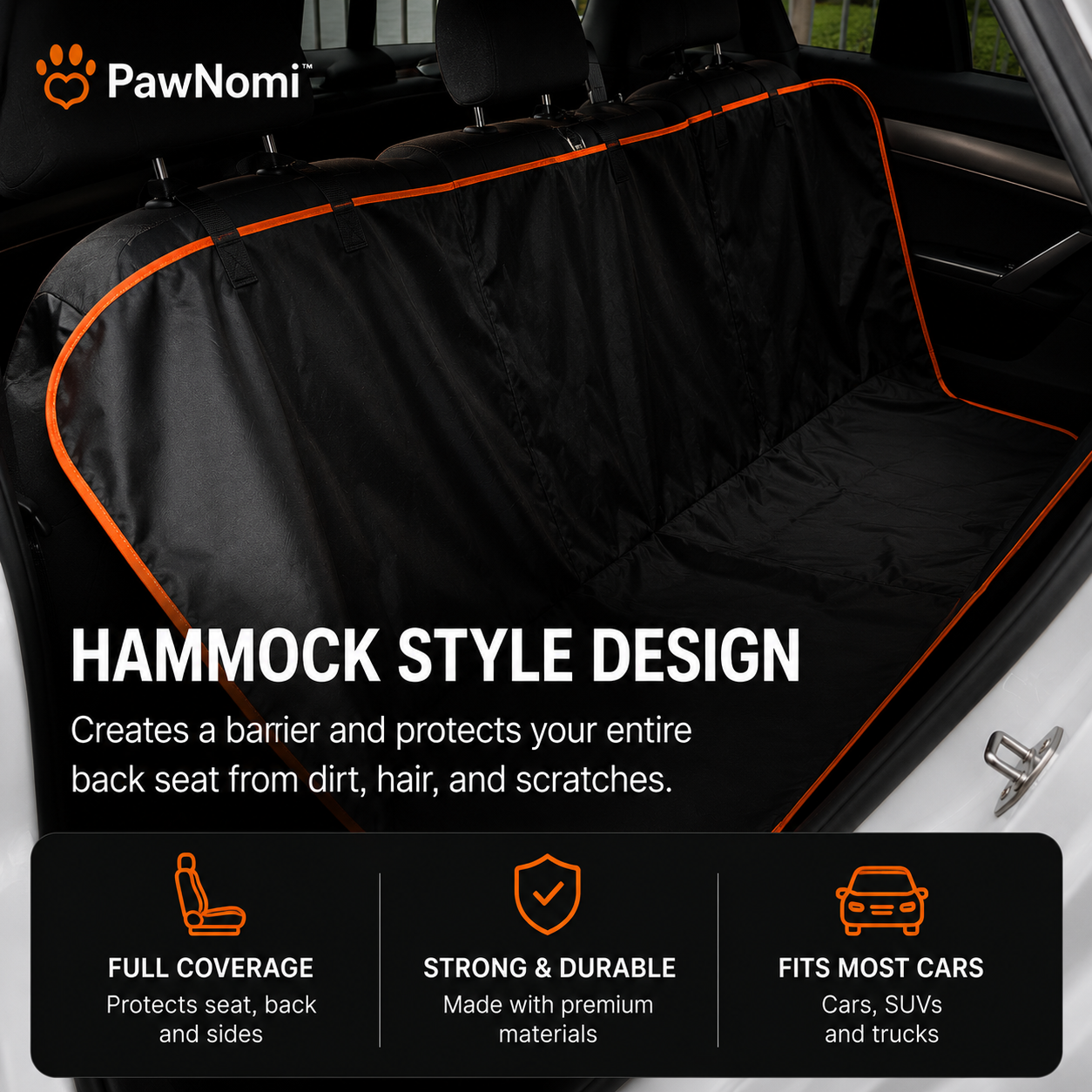 PawNomi™ AutoGuard – Dog Car Seat Hammock