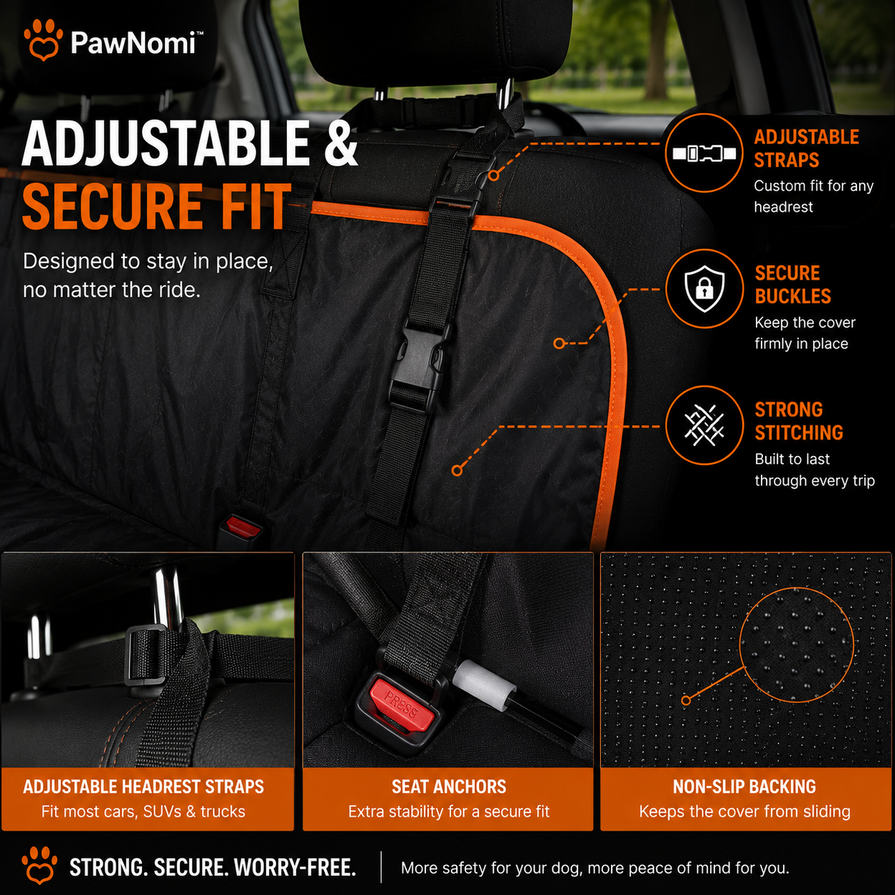 PawNomi™ AutoGuard – Dog Car Seat Hammock